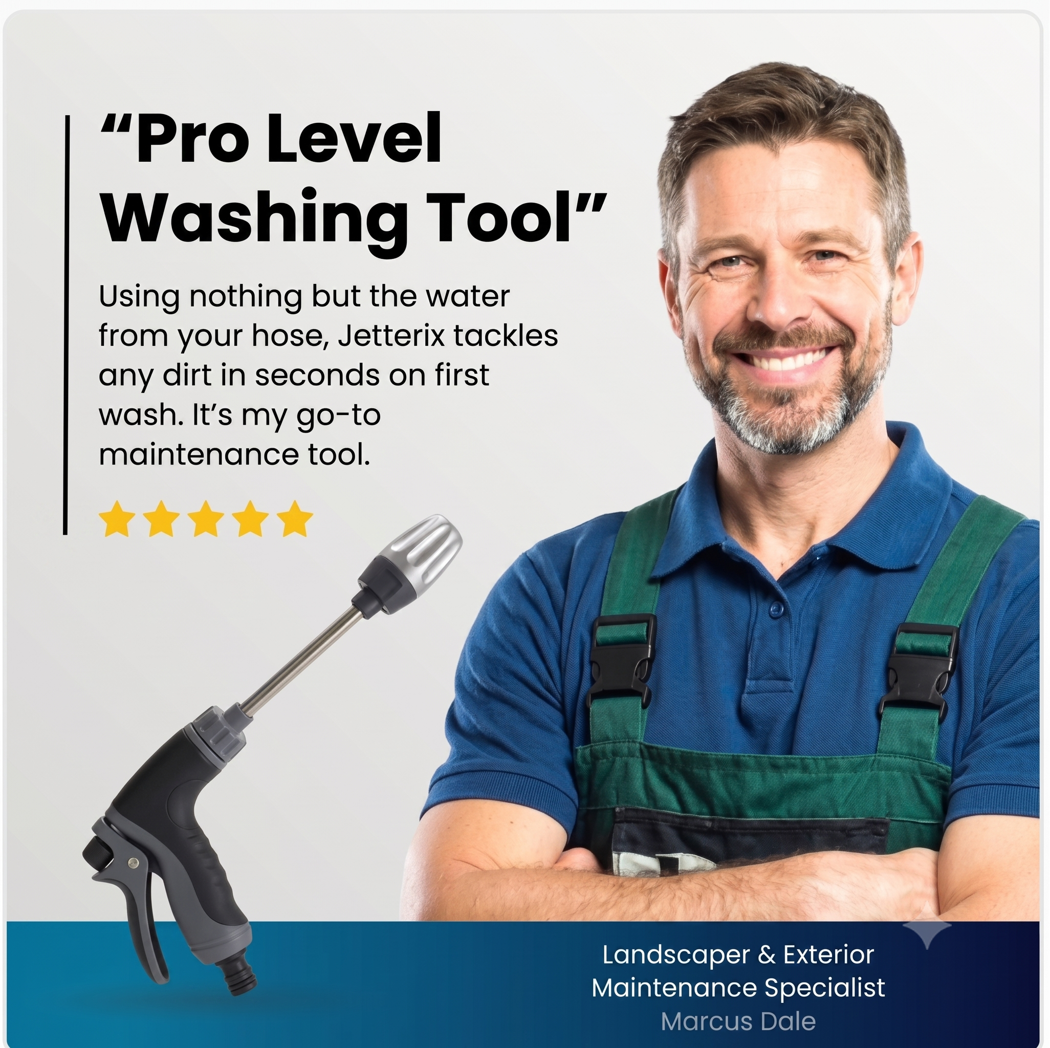 Landscaper Marcus Dale reviewing Jetterix
